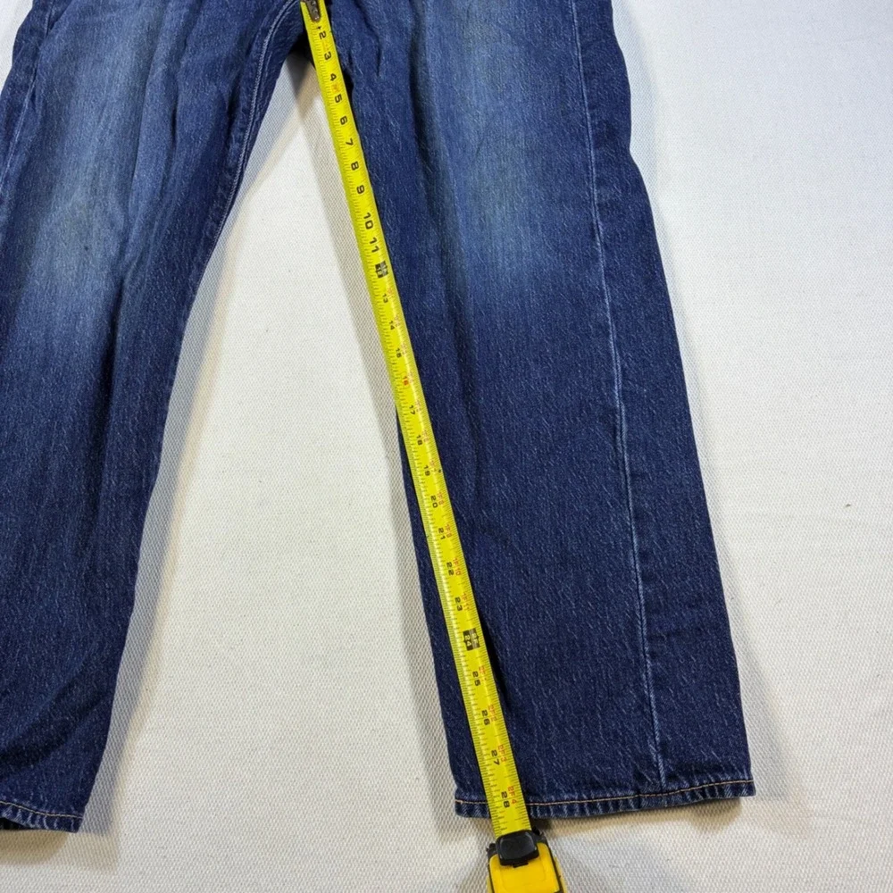 Levis Premium 505 Regular Fit Blue Jeans Mens 40x30 Dark Wash Straight Leg Denim